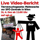 Internet Live-Video-Bericht von der Mahnwache vor der SPÖ Zentrale